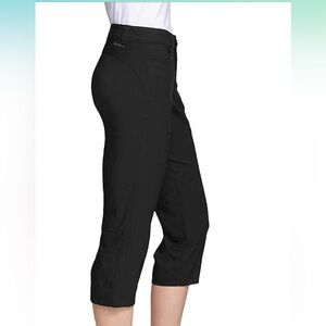 EDDIE BAUER women’s rainier Capri black / pockets wicking stretch size 4